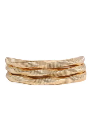 3 Pieces Omega Chain Bracelet Gold - Pack of 6