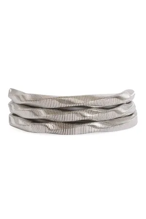 3 Pieces Omega Chain Bracelet Silver - Pack of 6