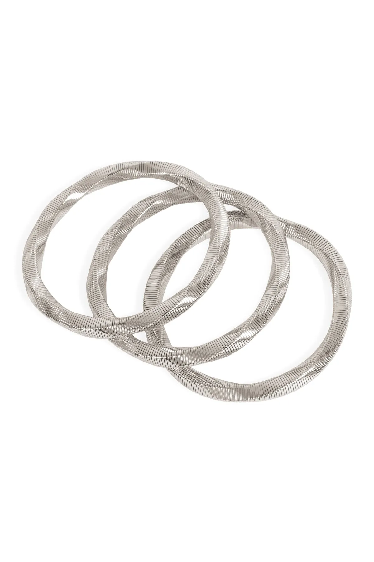 3 Pieces Omega Chain Bracelet Silver - Pack of 6