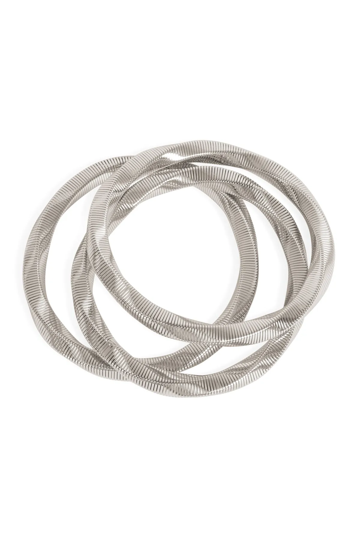 3 Pieces Omega Chain Bracelet Silver - Pack of 6