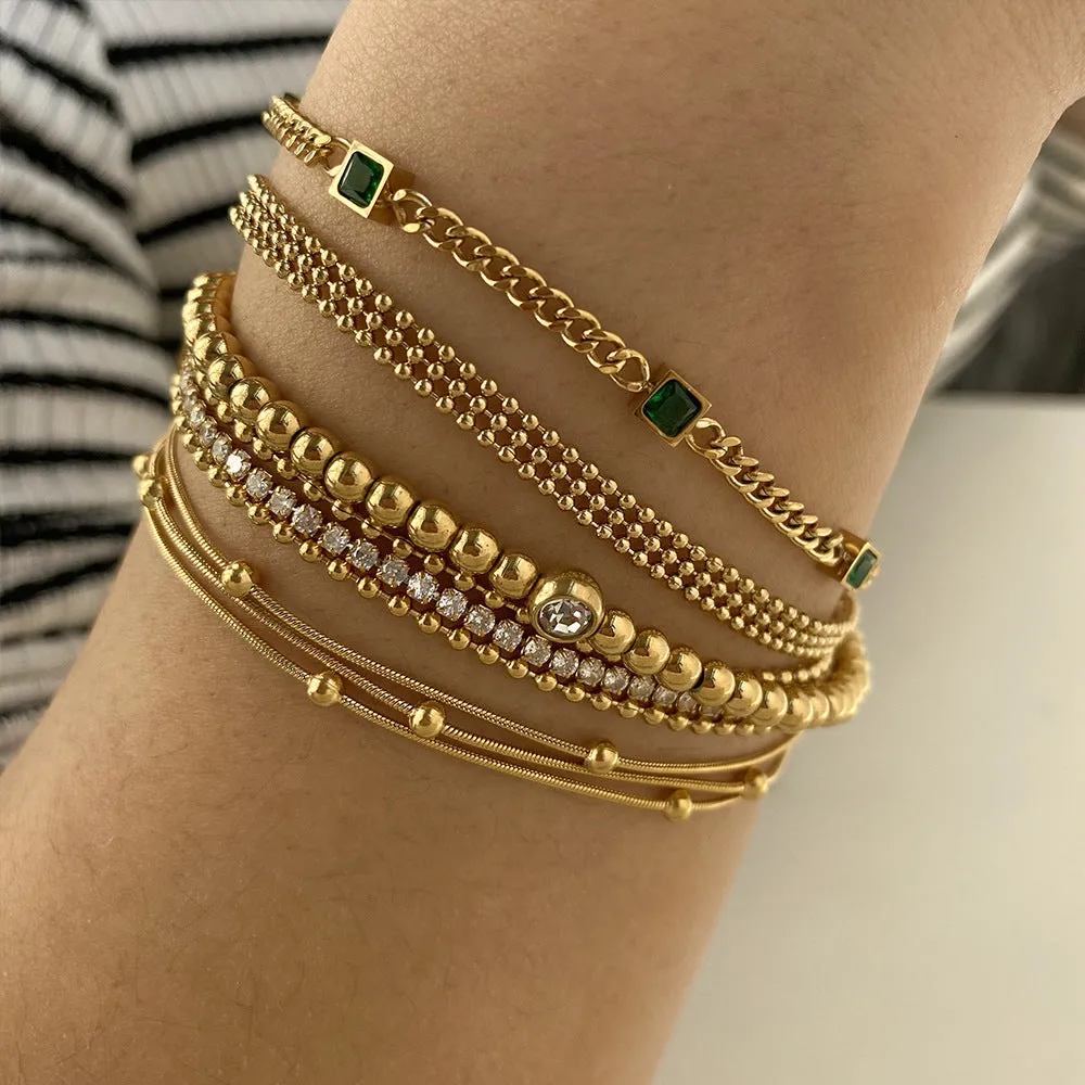 304 Stainless Steel 16K Gold Plated White Gold Plated Gold Plated Bracelet