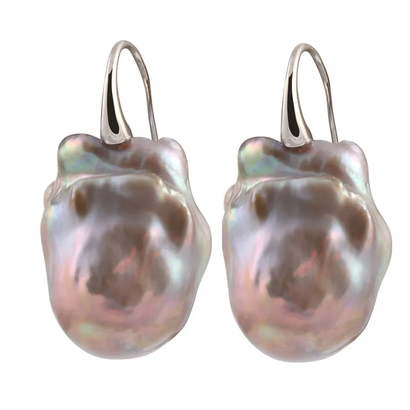 306-03-S | WILD PEARL DROP EARRINGS (CHAMPAGNE ON SILVER)