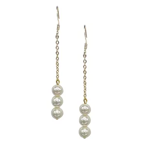 366-01-G | 3 PEARL DROP ON GOLD FRENCH WIRE