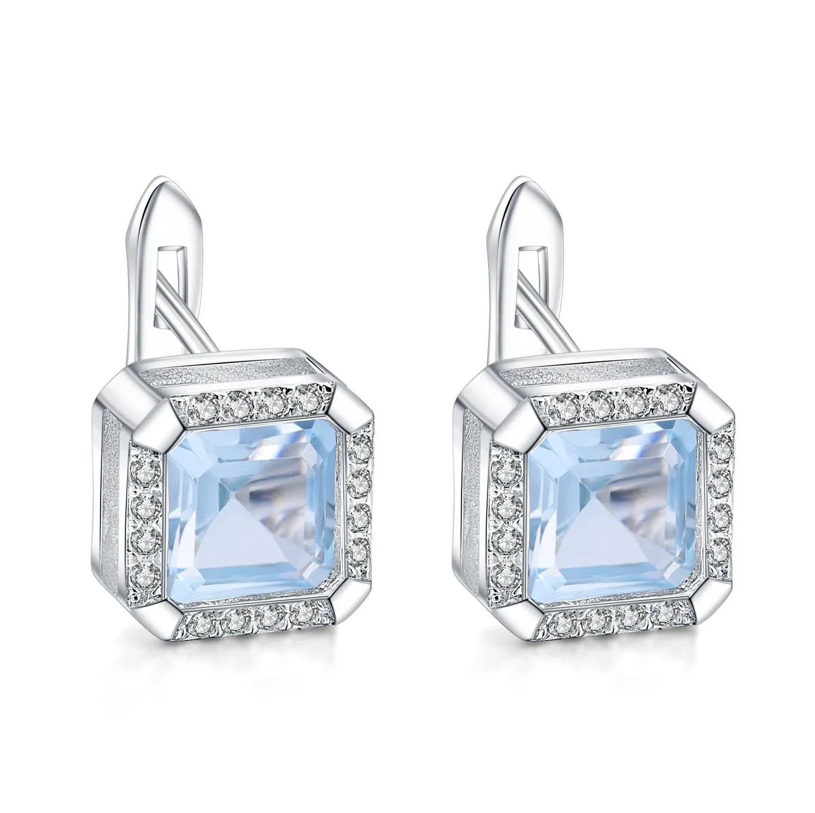 3.77Ct Natural Moss Agate Clip Earrings in 925 Sterling Silver – Fine Jewelry