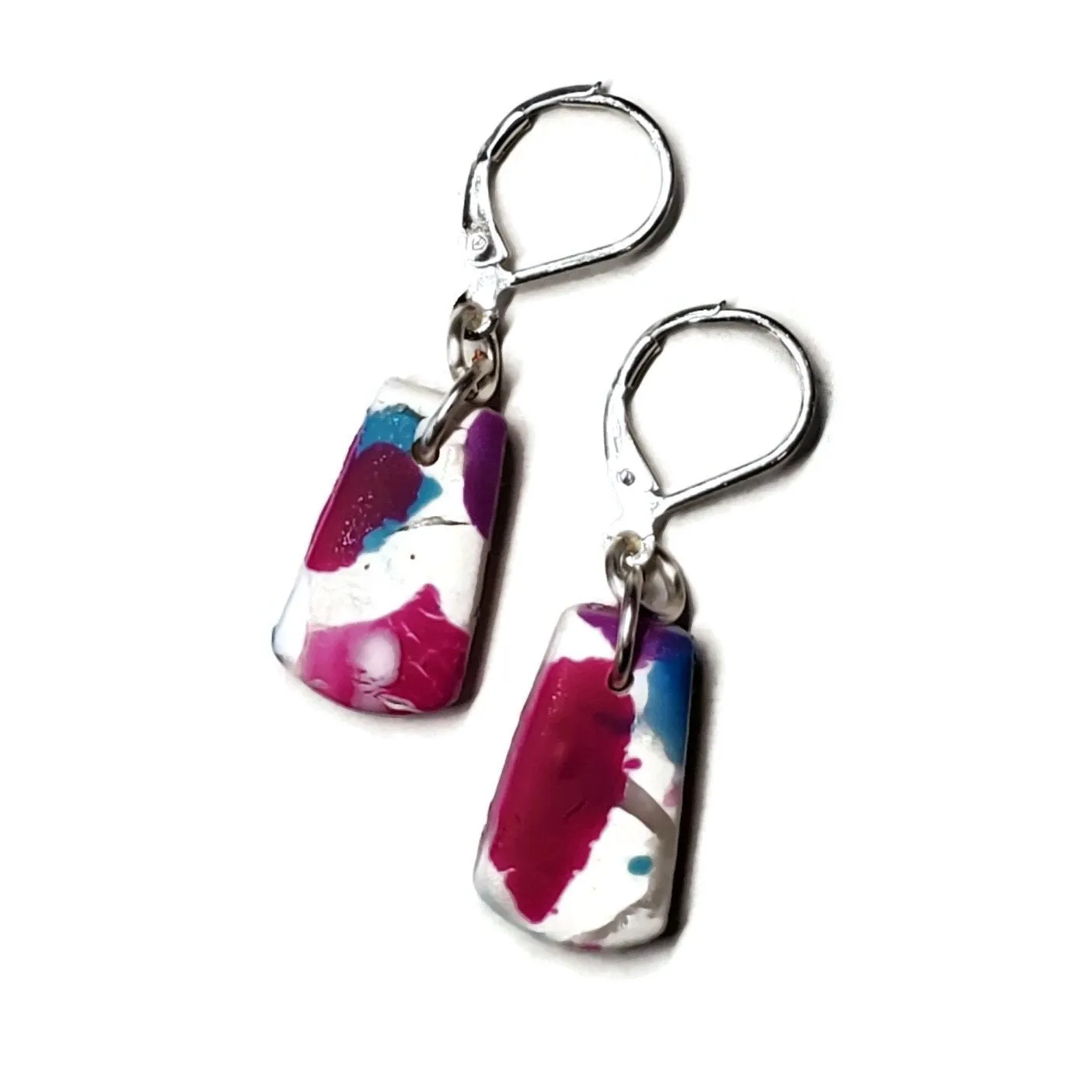 3/8" by 5/8" Triangle Dangle Earring - Confetti