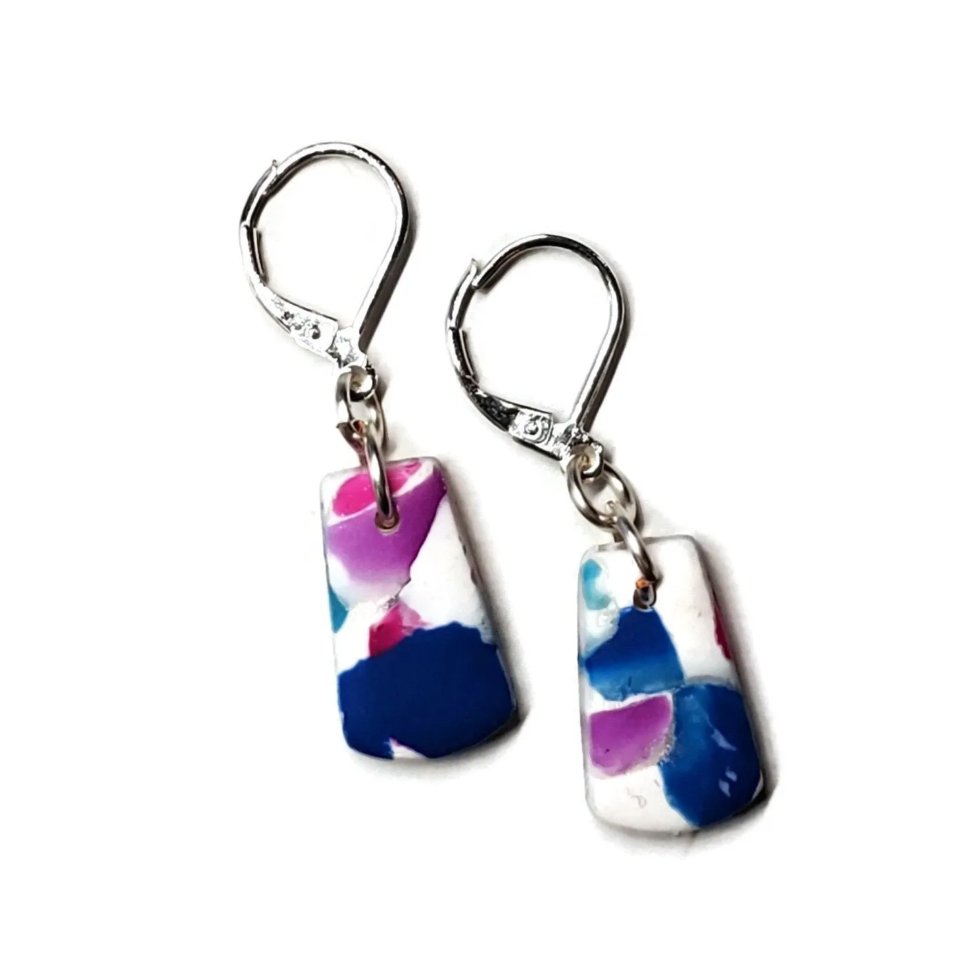 3/8" by 5/8" Triangle Dangle Earring - Confetti
