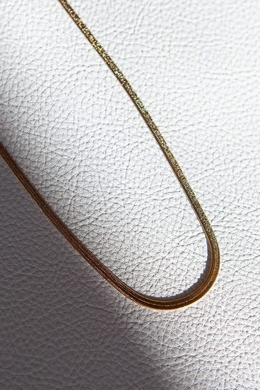 3mm Gold Filled Herringbone Chain Necklace