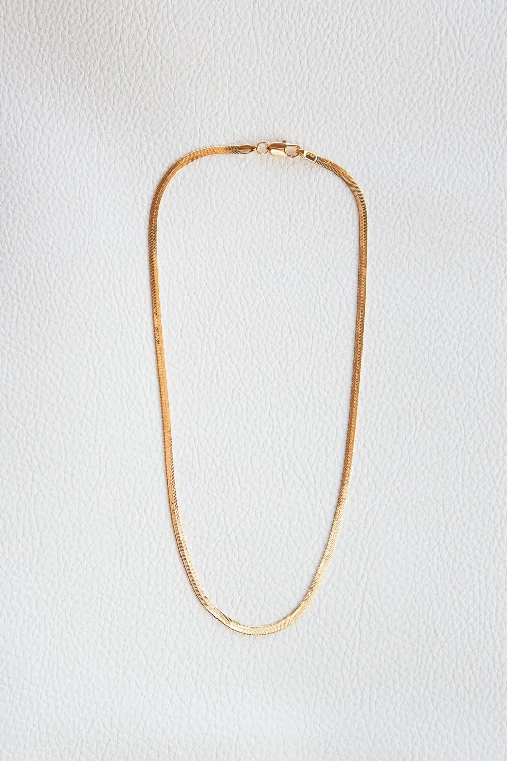 3mm Gold Filled Herringbone Chain Necklace