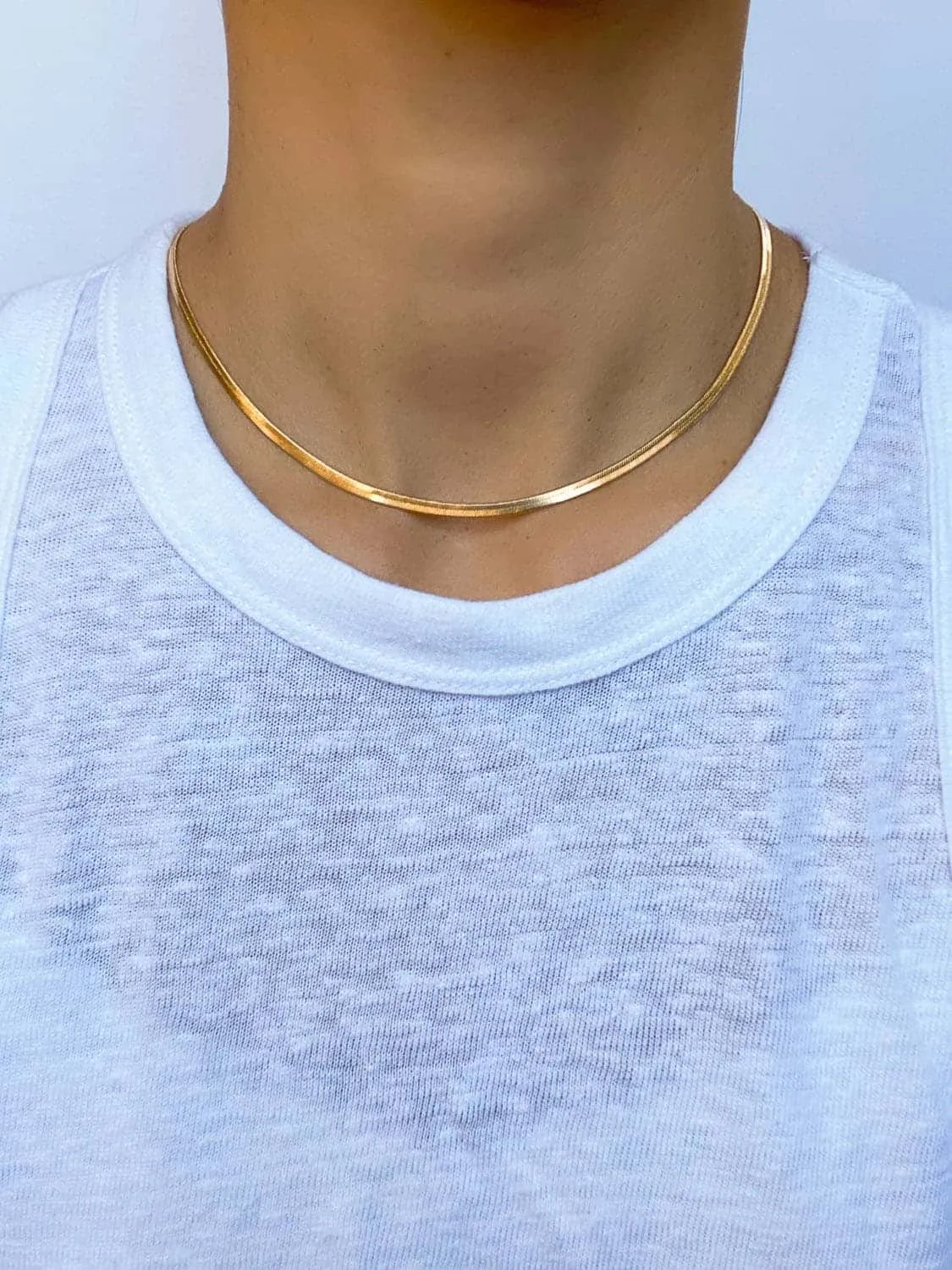 3mm Gold Filled Herringbone Chain Necklace