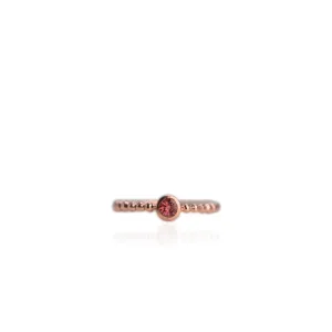 4 mm. Round Cut Pink Brazilian Tourmaline Ring