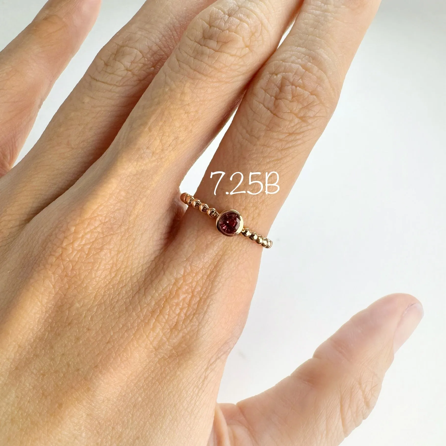 4 mm. Round Cut Pink Brazilian Tourmaline Ring