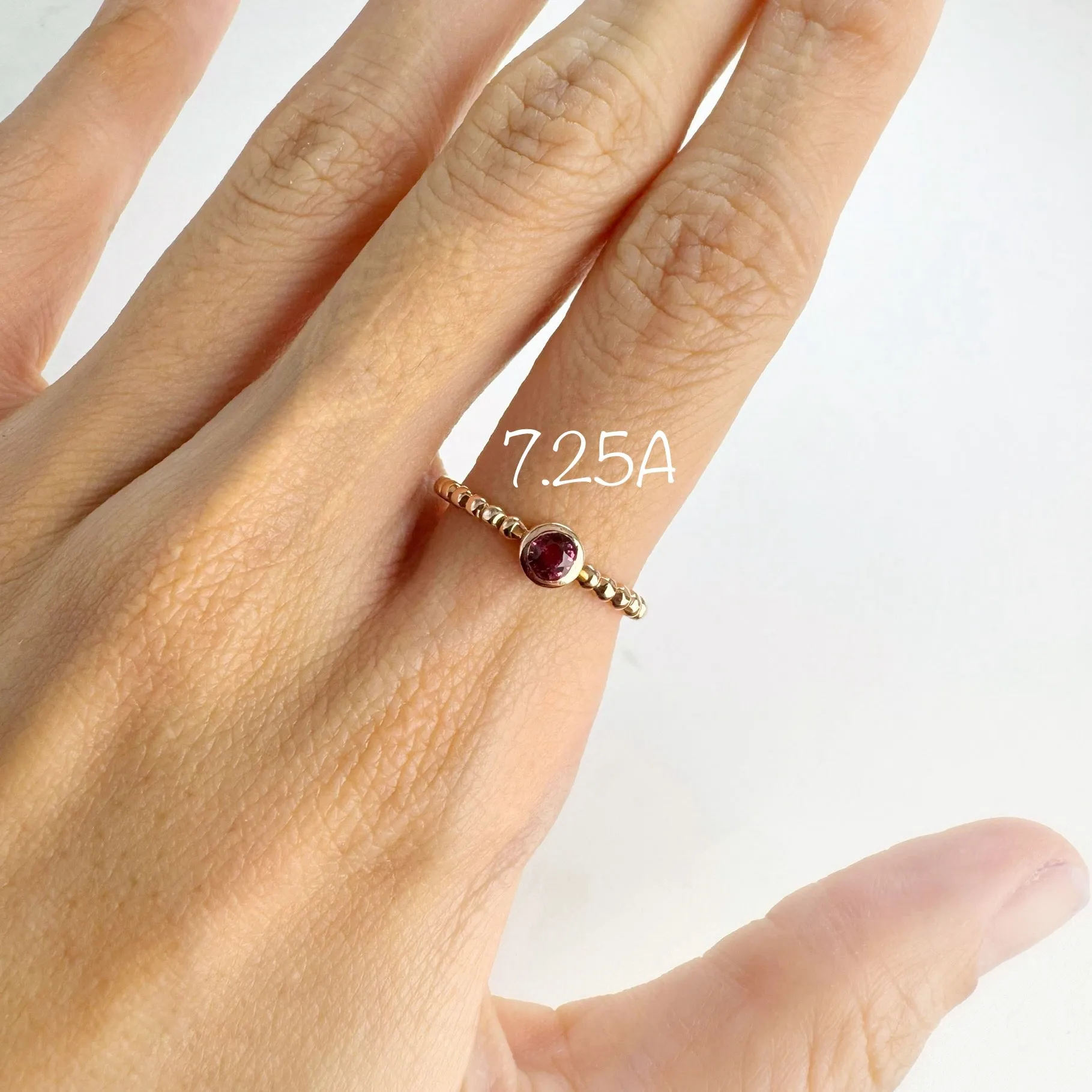 4 mm. Round Cut Pink Brazilian Tourmaline Ring