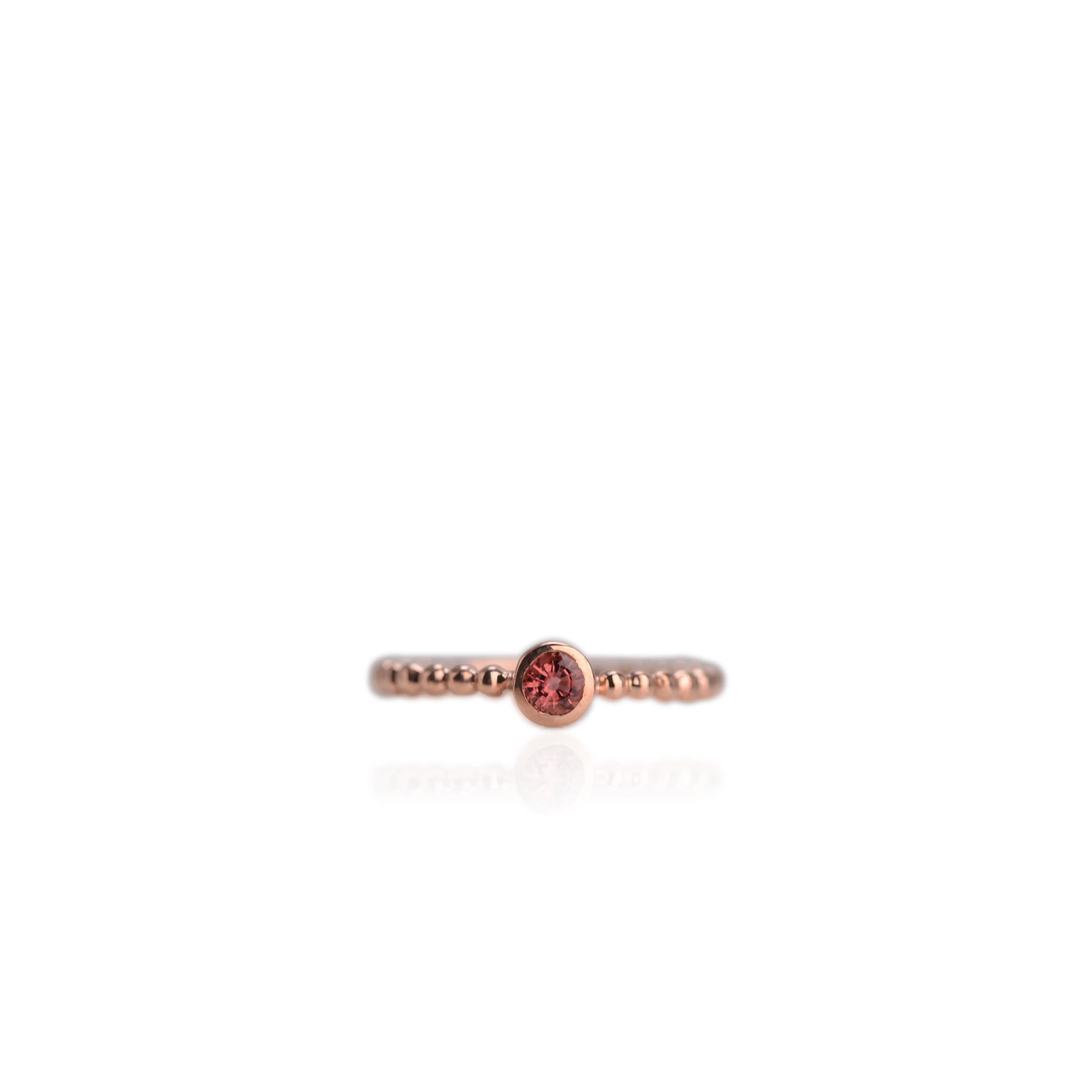 4 mm. Round Cut Pink Brazilian Tourmaline Ring