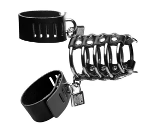 5 Ring Chastity Device With  & Ball Strap