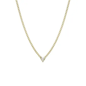 .66 ctw Shield Diamond on Small Curb Chain Necklace