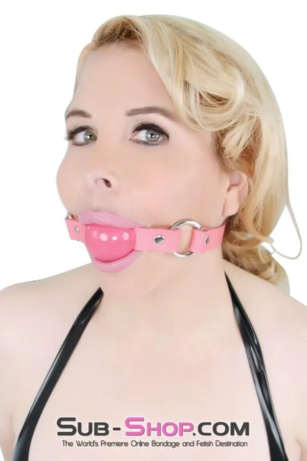 6914A      Rings of Submission, Passion Pink Ball, Passion Pink Leather Strap Ballgag