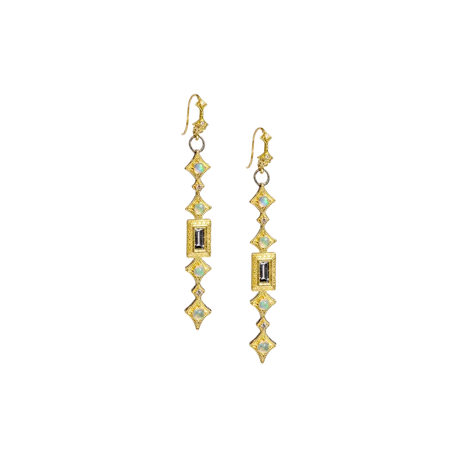 6X3 MM SPINEL BAGUETTE DROP EARRINGS