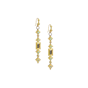 6X3 MM SPINEL BAGUETTE DROP EARRINGS
