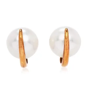 7mm Pearl Stud Earrings in 18K Yellow Gold