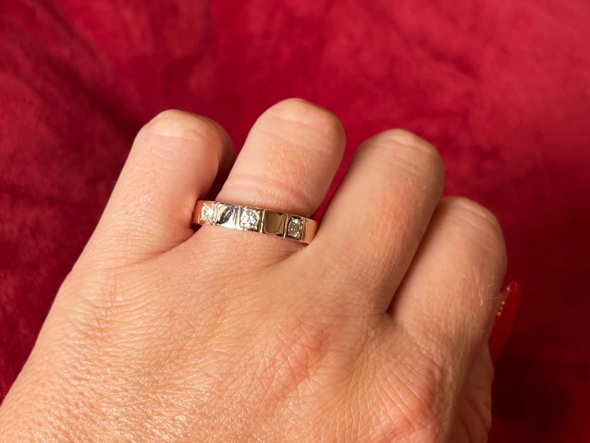 8 Diamond Band Ring 14K Rose Gold