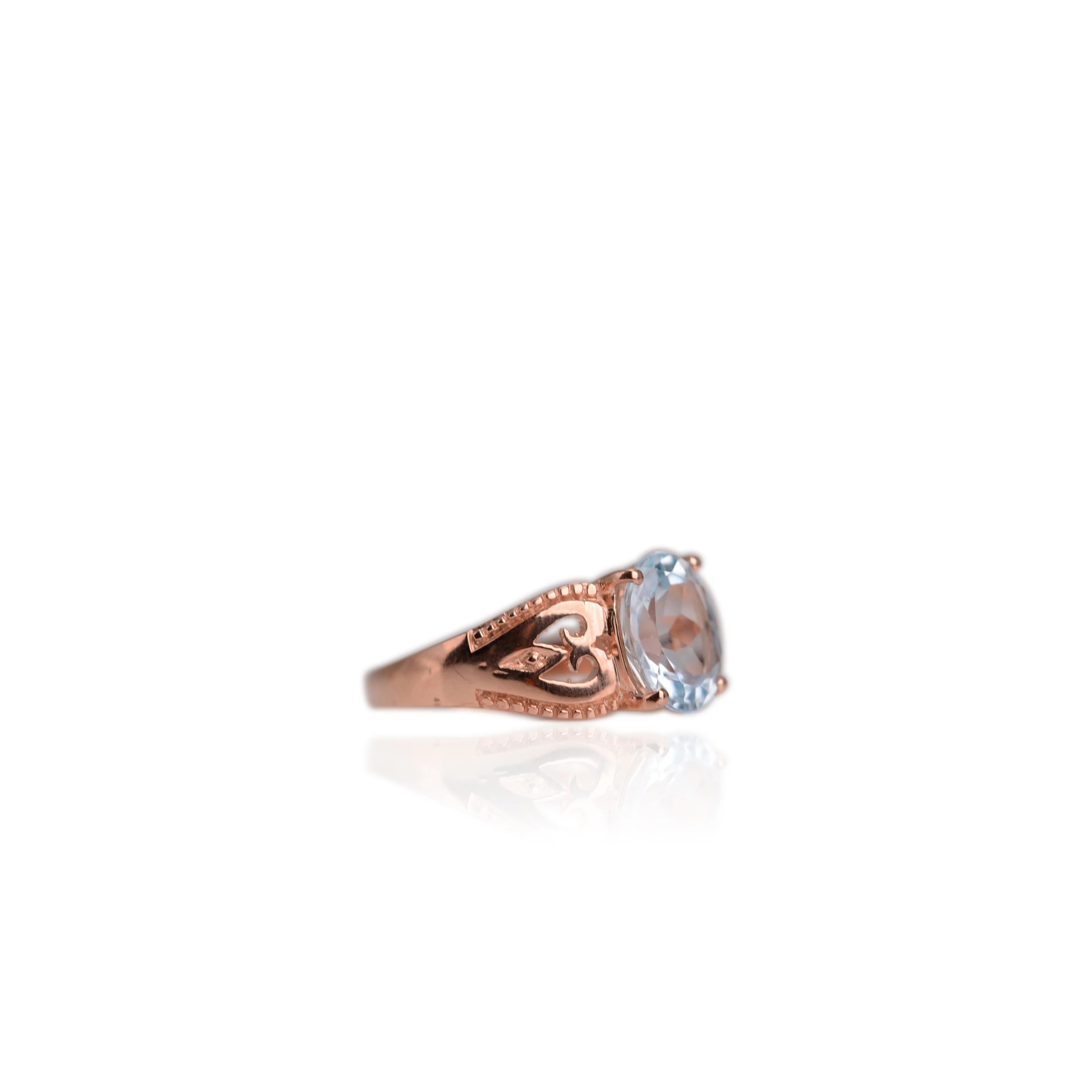 9 x 11 mm. Oval Cut Sky Blue Brazilian Topaz Ring