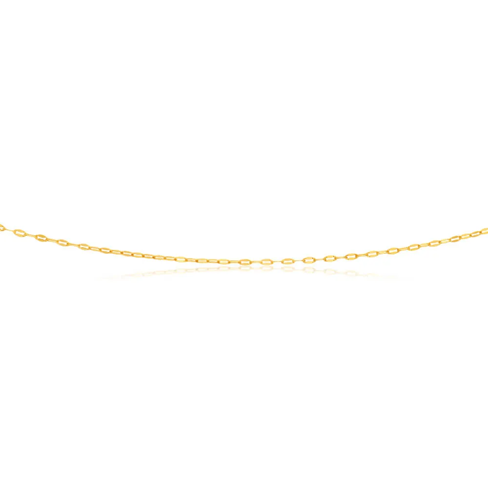 9ct Yellow Gold Silver Filled Coffee Grain Fancy 45cm Chain