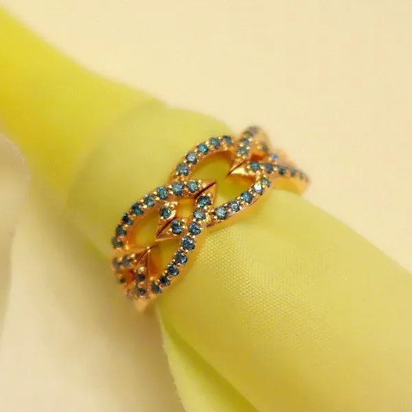 A Set of Blue Diamond Crowns - Stacking Bands