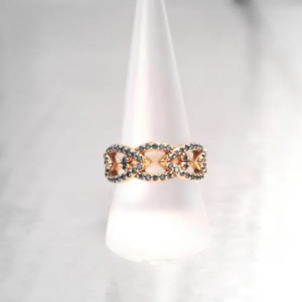 A Set of Blue Diamond Crowns - Stacking Bands