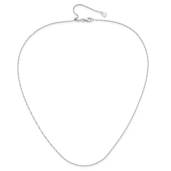 Adjustable 10K White Gold Singapore Chain