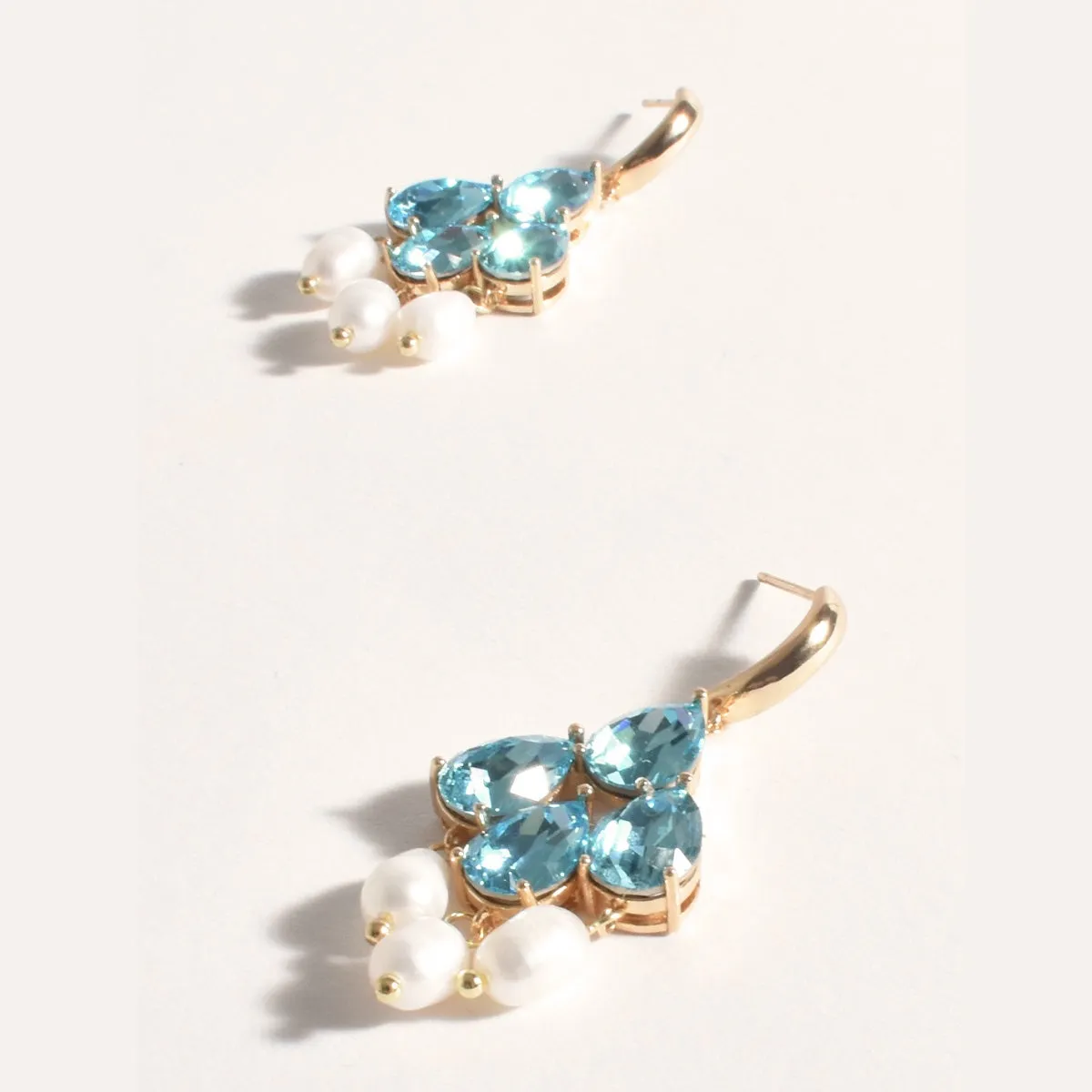 Aegean Glass Pearl Event Earrings (Turquoise)