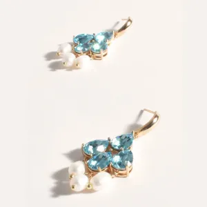Aegean Glass Pearl Event Earrings (Turquoise)