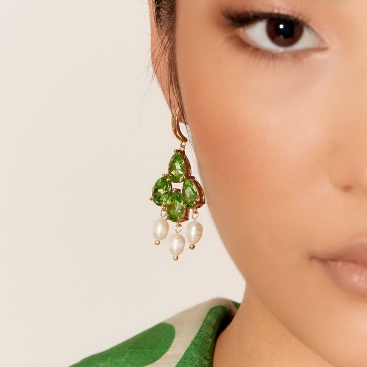 Aegean Glass Pearl Event Earrings (Turquoise)