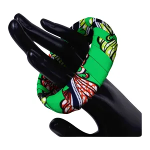 African Green Fabric Bracelet 