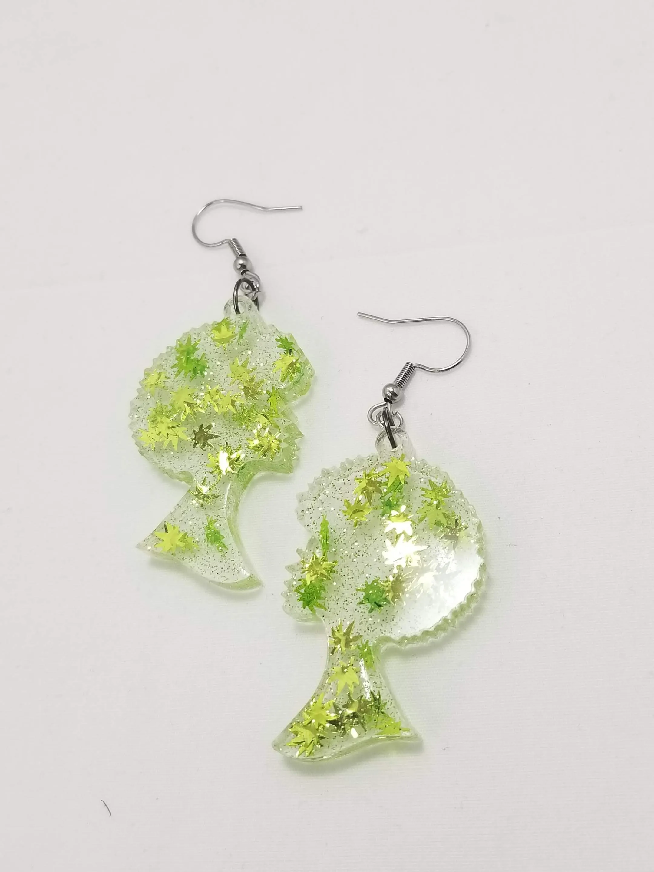 Afro Girl Leaf Earrings