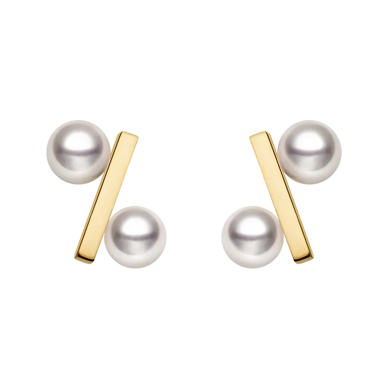 Akoya Saltwater Pearl Earrings 18K Gold Earrings