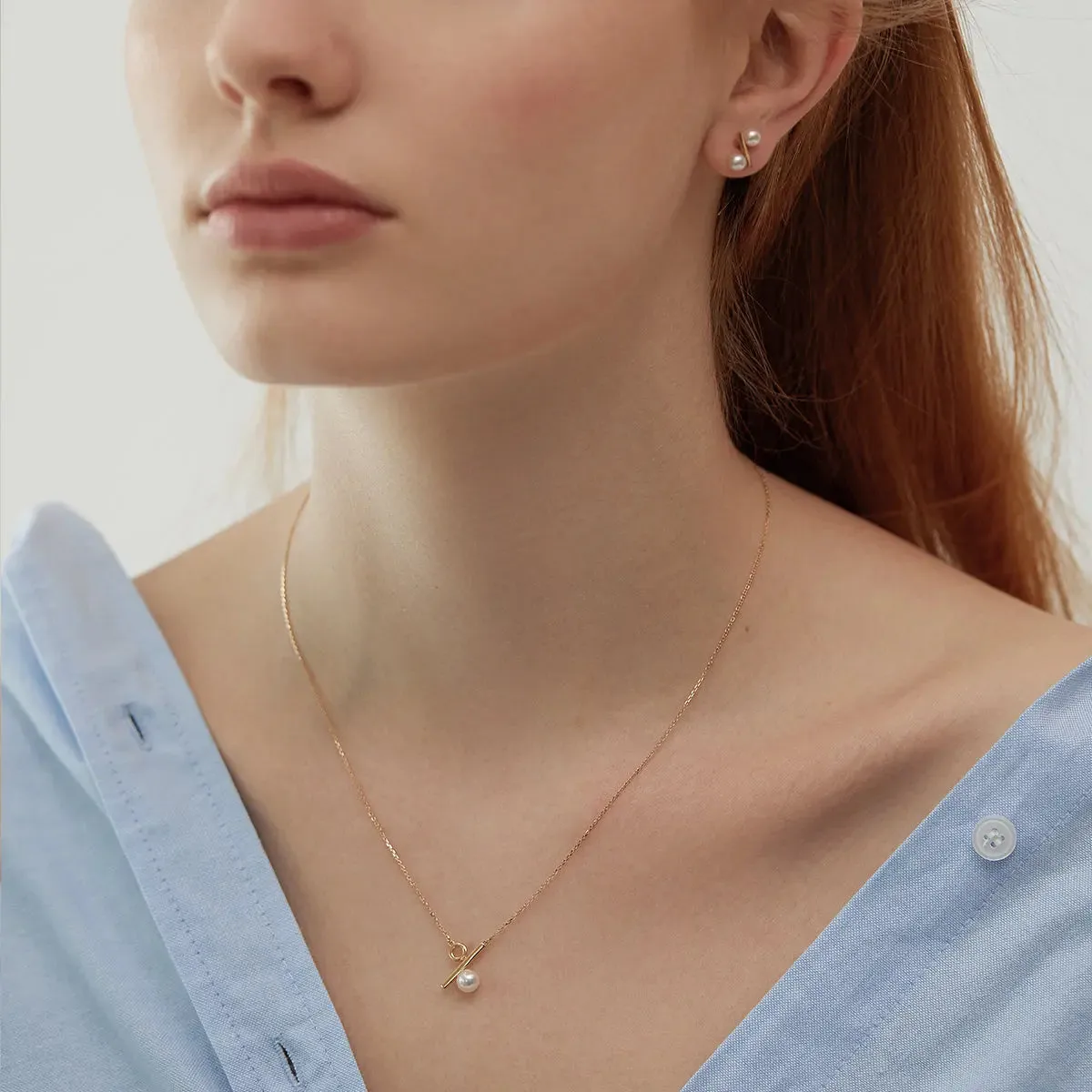 Akoya Saltwater Pearl Earrings 18K Gold Earrings