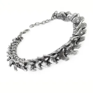 Alchemy A29 Vertebrae Bracelet Gothic Wrist Black Leather Strap Buckle Skeleton