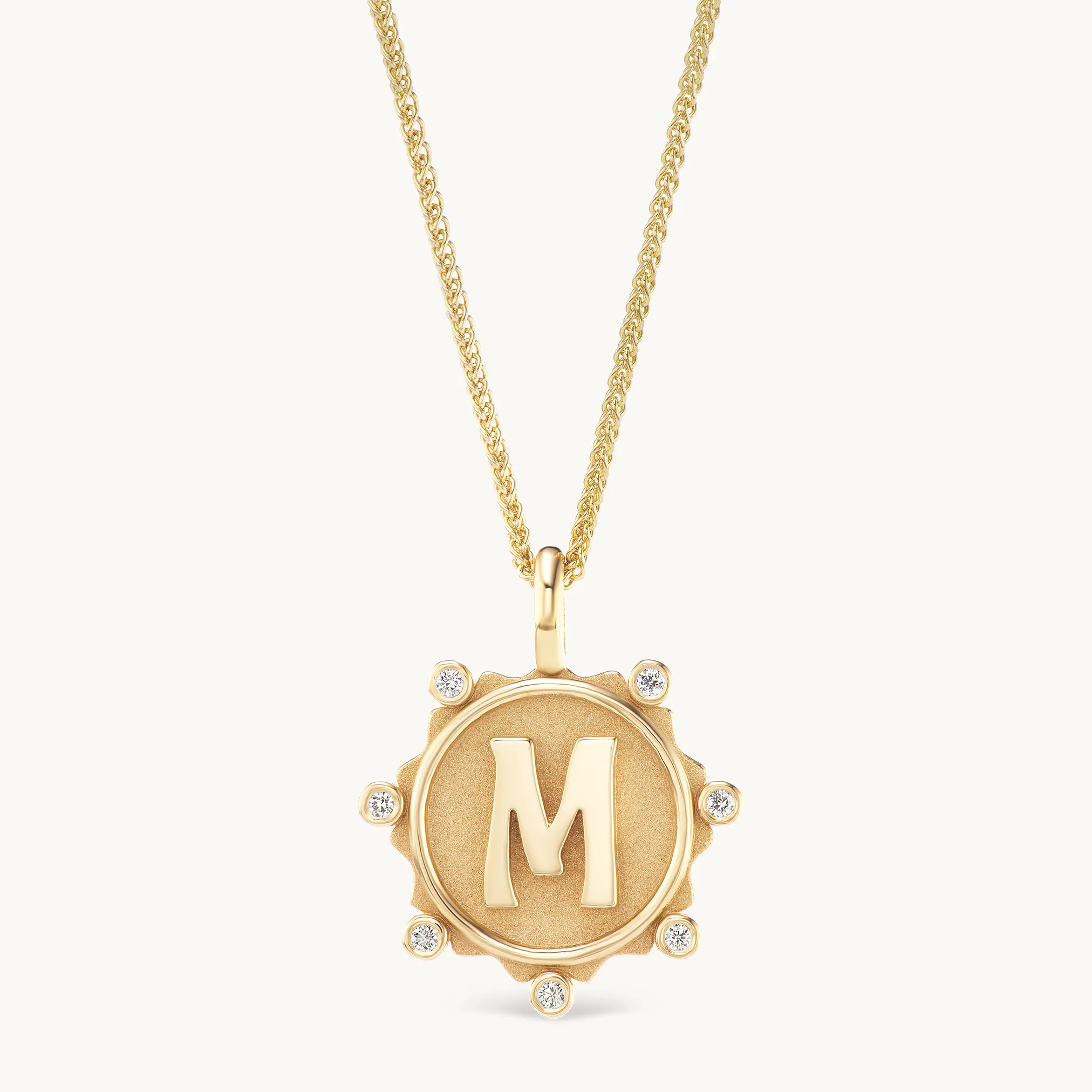 Alphabet Coin Diamond Necklace