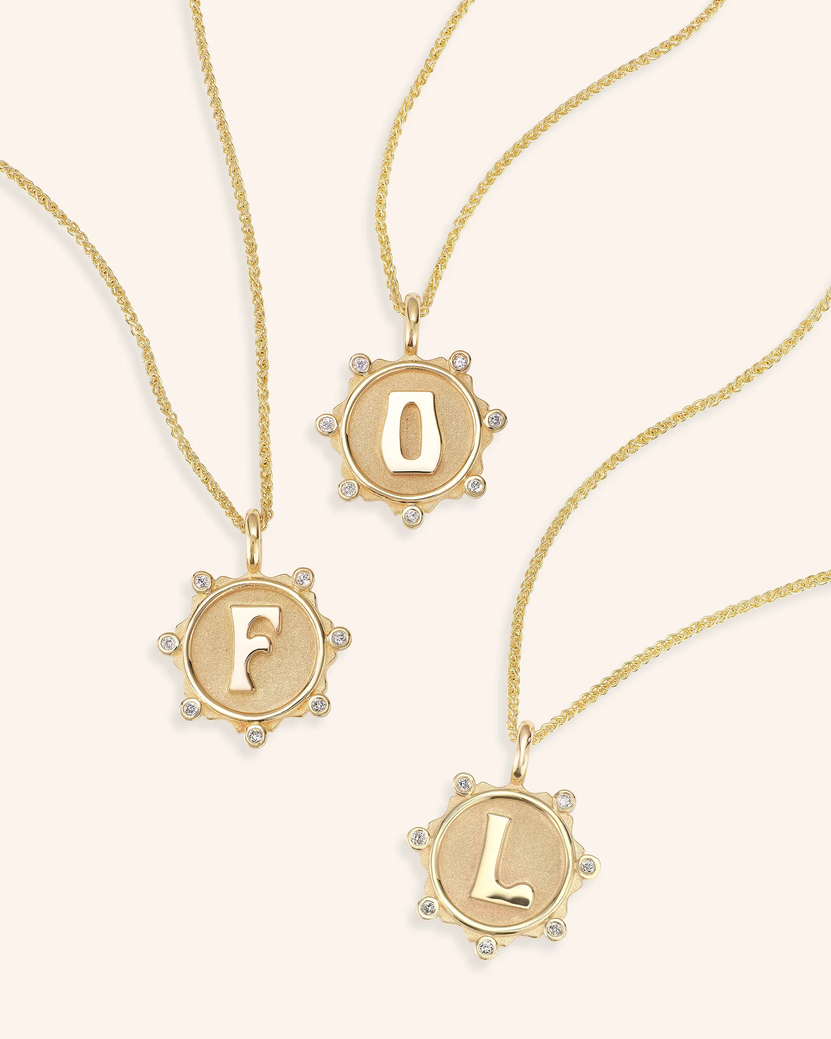 Alphabet Coin Diamond Necklace