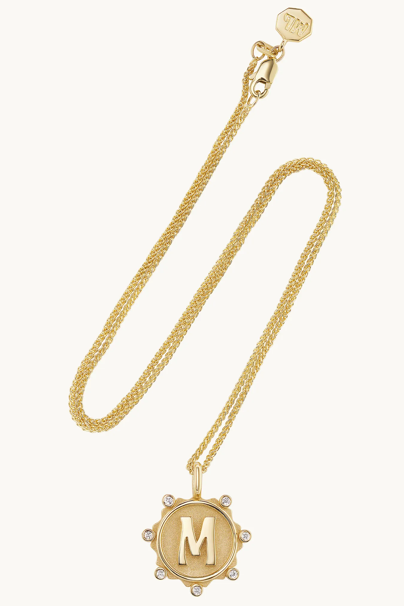 Alphabet Coin Diamond Necklace