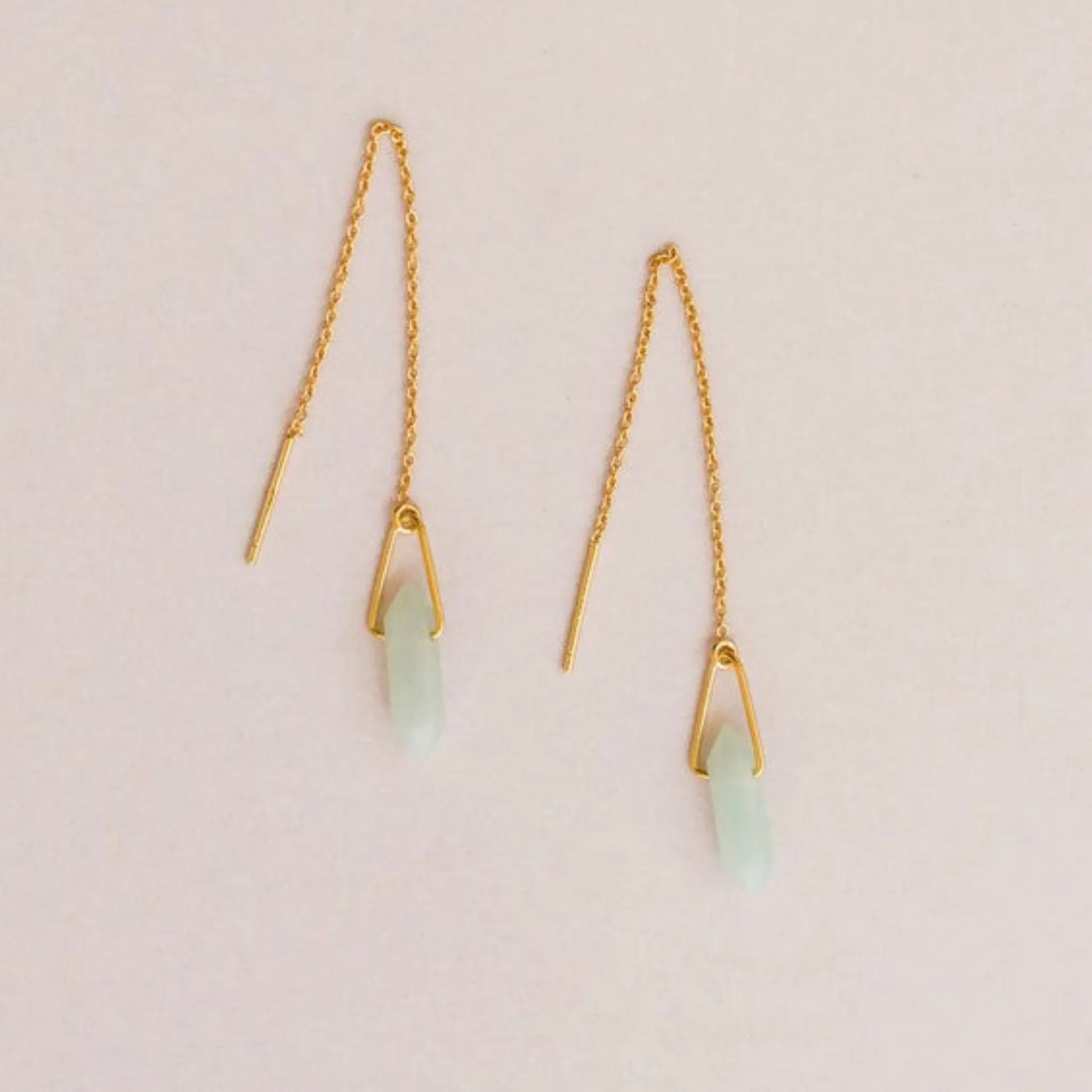 Amazonite Gemstone Threader Earrings