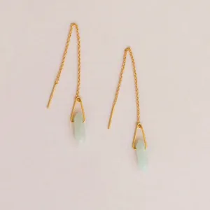 Amazonite Gemstone Threader Earrings