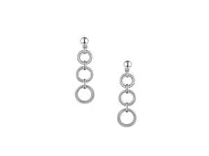 Amore Argento Sterling Silver Circle Drop Earrings