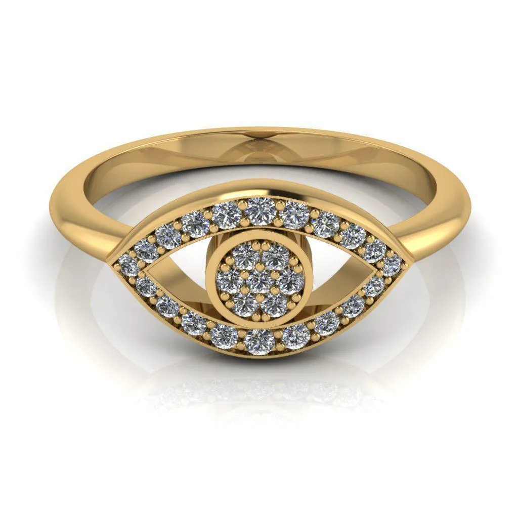 Anastasia Natural Round Brilliant Pave Diamond Eye Custom Ring