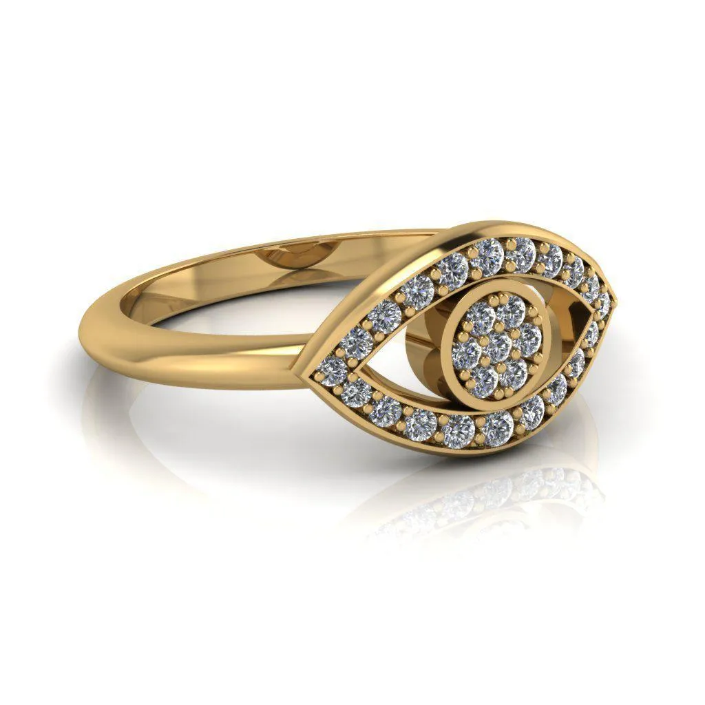 Anastasia Natural Round Brilliant Pave Diamond Eye Custom Ring