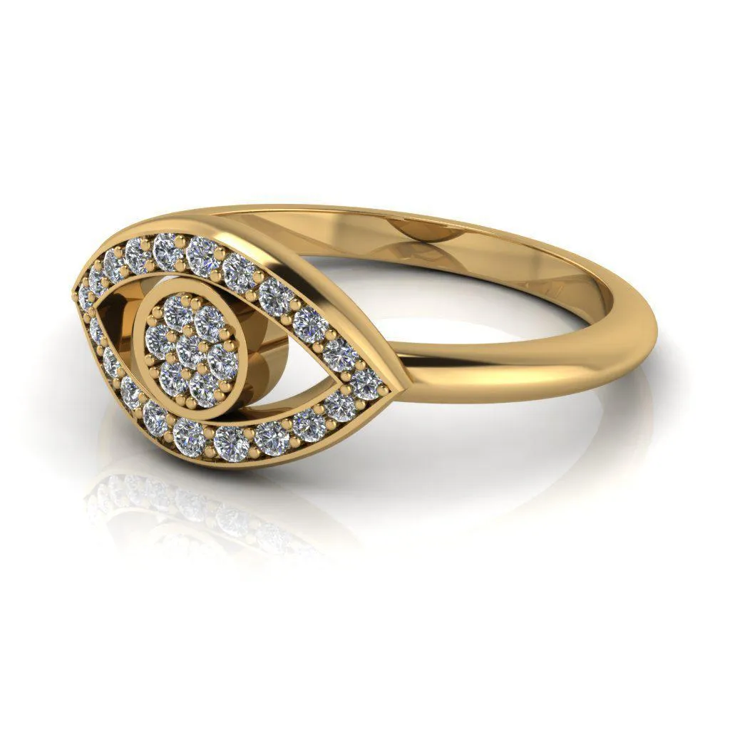 Anastasia Natural Round Brilliant Pave Diamond Eye Custom Ring