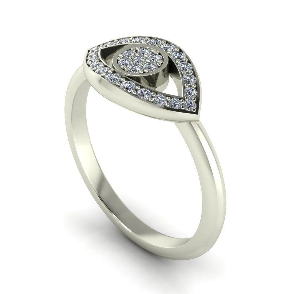 Anastasia Natural Round Brilliant Pave Diamond Eye Custom Ring