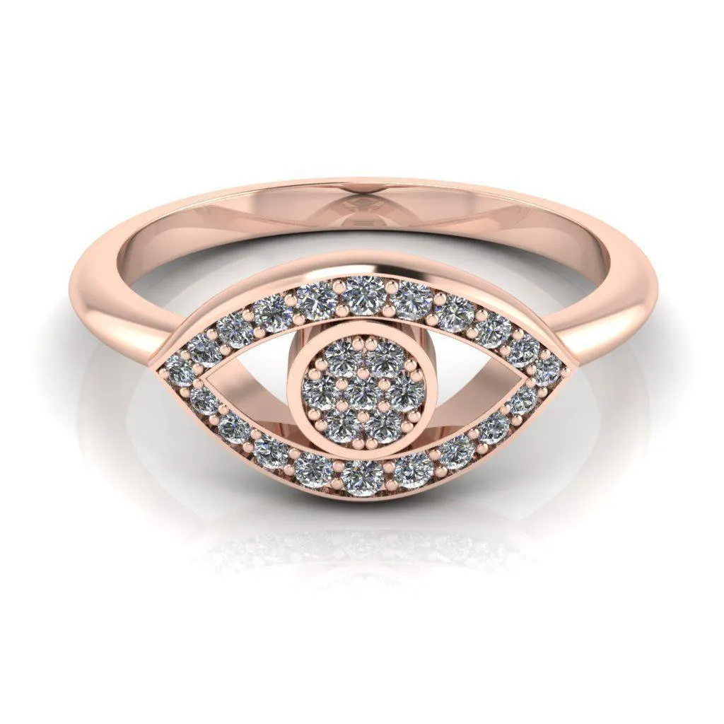 Anastasia Natural Round Brilliant Pave Diamond Eye Custom Ring