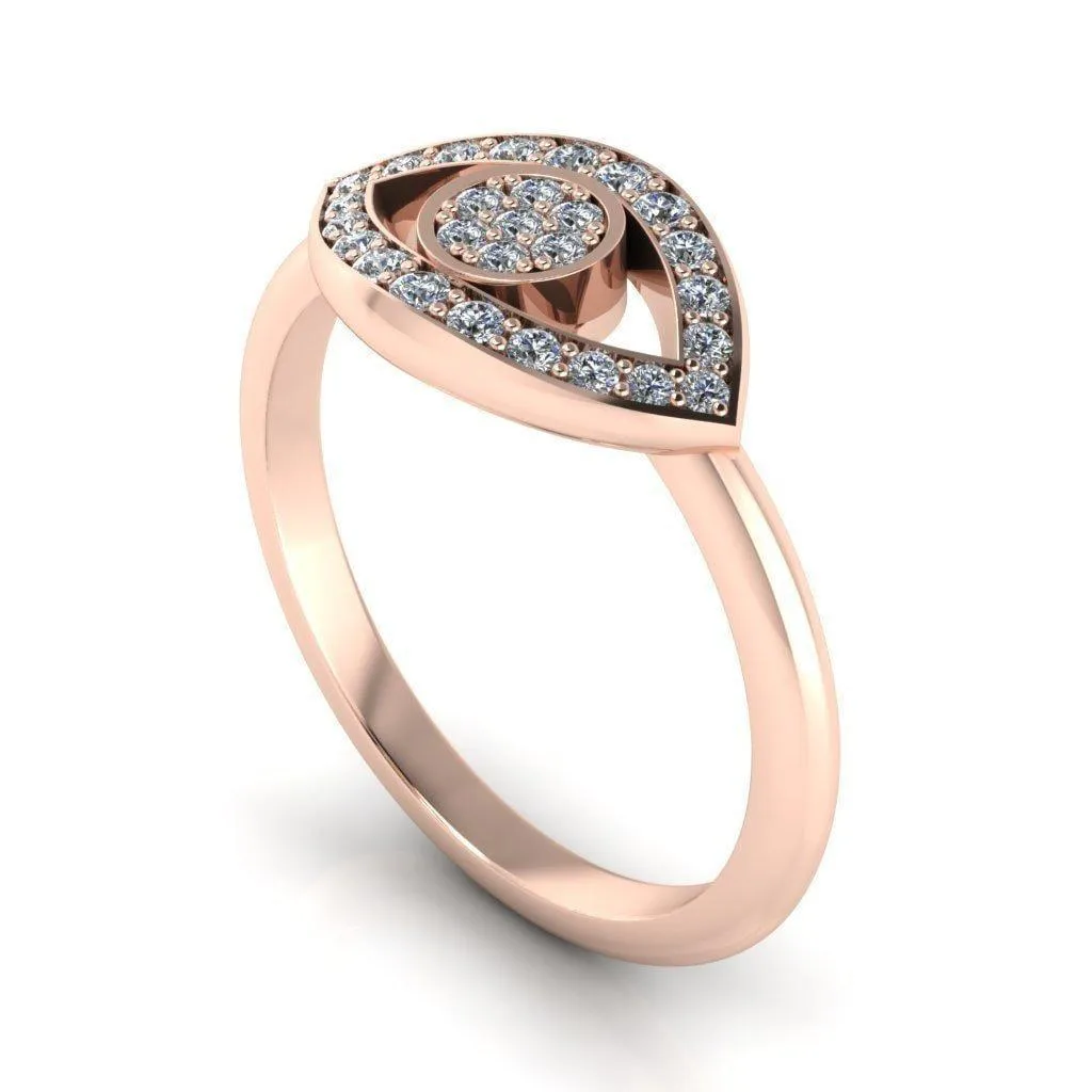 Anastasia Natural Round Brilliant Pave Diamond Eye Custom Ring
