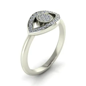 Anastasia Natural Round Brilliant Pave Diamond Eye Custom Ring